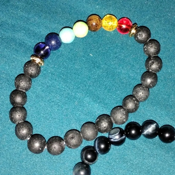 2 beaded- stone- bracelets - Picture 3 of 3
